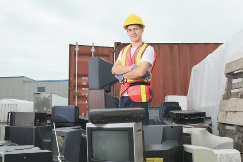 Community members participating in a recycling program